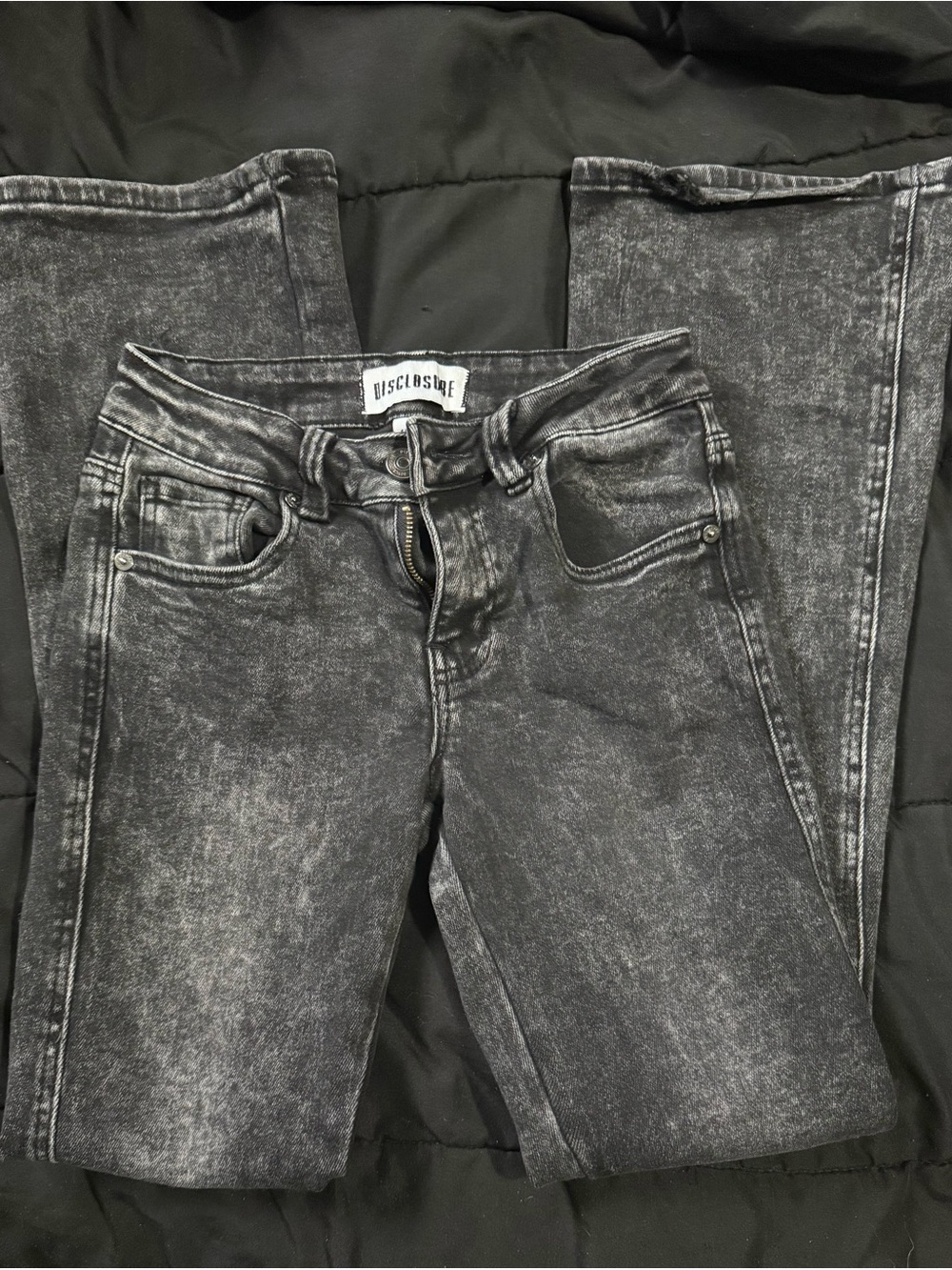 Black Acid-Wash Jeans